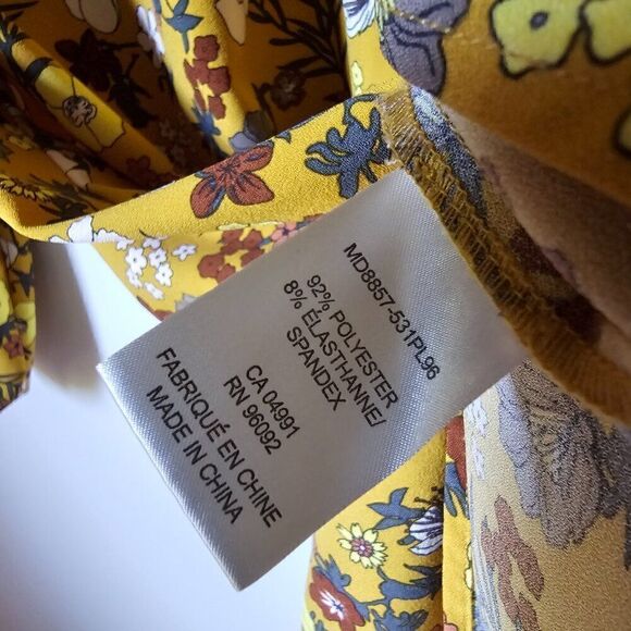 EUC WORN ONCE ELIANE ROSE FLORAL QUARTER BUTTONED PUFFED SLEEVES DRESS SIZE 10/M - Picture 15 of 16